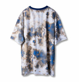 O Neck Acid Wash T Shirt Mens , 100% Cotton Material Mens Tie Dye T Shirt