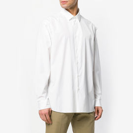 Custom Fashion Men White Long Sleeve Shirt Comfortable For Autumn Spring
