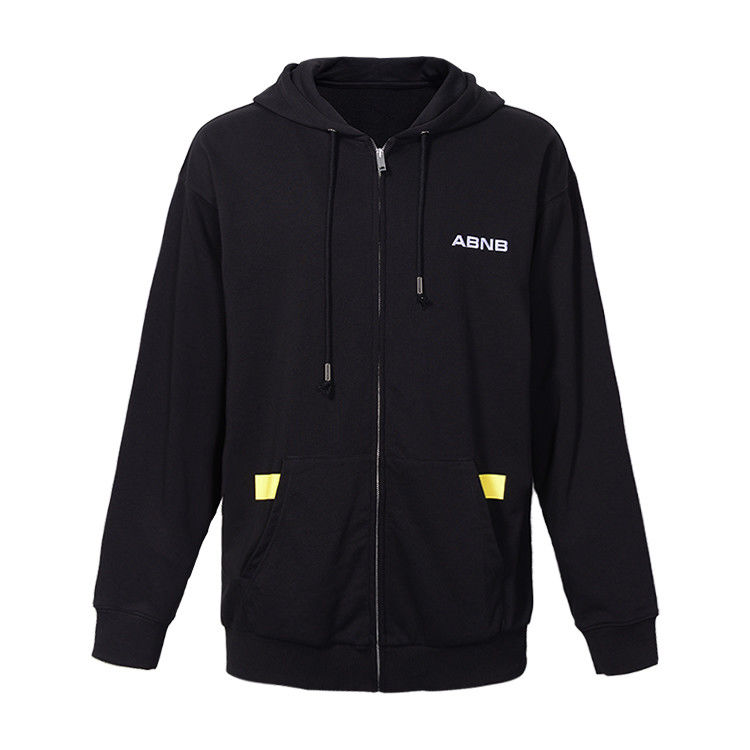 2019 Fashion clothing stock lots mens zip hoodies sweatshirt ,hooded side pocket sweatshirt jacket